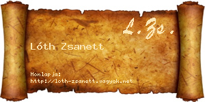 Lóth Zsanett névjegykártya