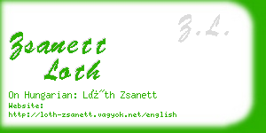 zsanett loth business card